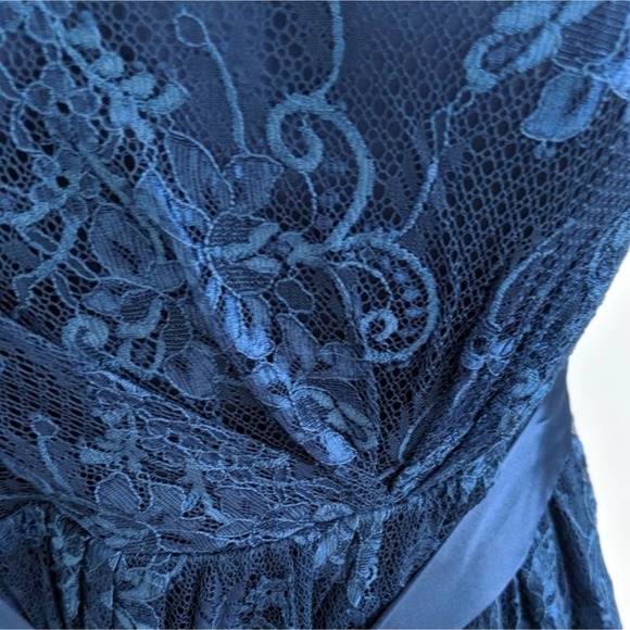 Custom Dark Dark Teal Eyelet Lace Dress NEW Medium - Picture 7 of 10